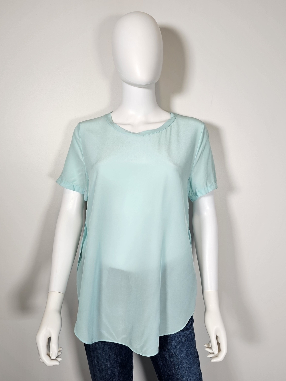 3.1 Phillip Lim Azure Sheer Lightweight Silk Blouse Sz 6
